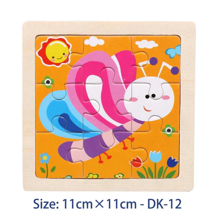 11cm/4.33in Kids Wooden Jigsaw Puzzle Games Cartoon Animal Vehicle Pattern Children Montessori Educational Toys - Image 7
