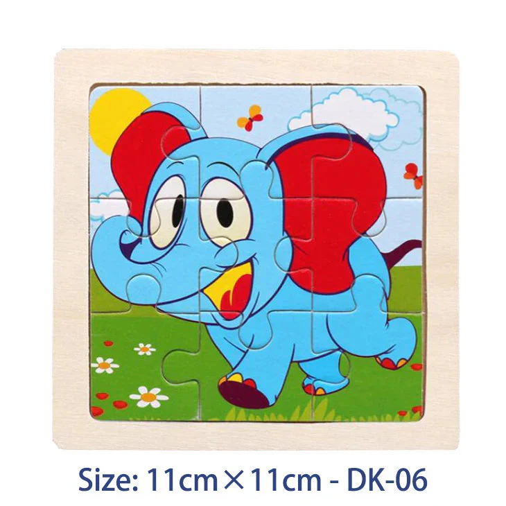 11cm/4.33in Kids Wooden Jigsaw Puzzle Games Cartoon Animal Vehicle Pattern Children Montessori Educational Toys - Image 8