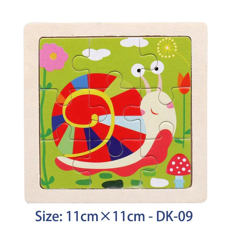 11cm/4.33in Kids Wooden Jigsaw Puzzle Games Cartoon Animal Vehicle Pattern Children Montessori Educational Toys - Image 9