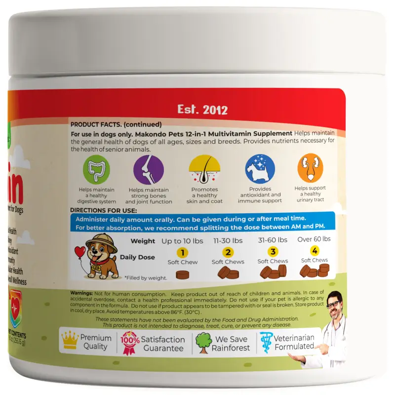 12 in 1 Multivitamin for Dogs - 120 Soft Chews - Image 11