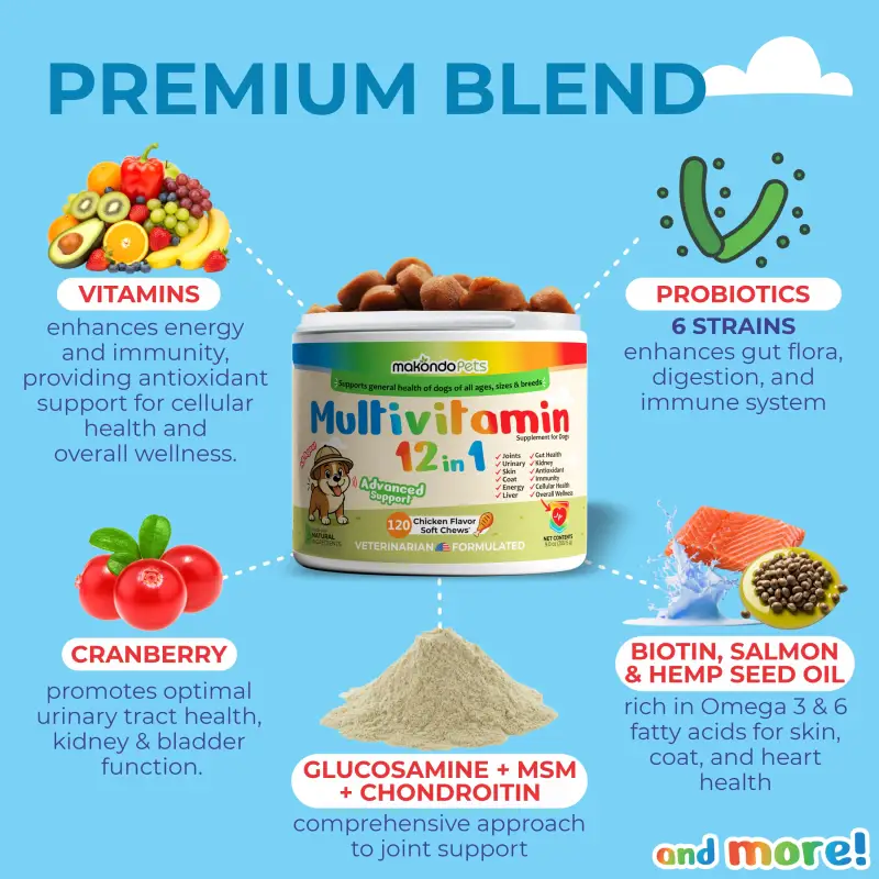 12 in 1 Multivitamin for Dogs - 120 Soft Chews - Image 4