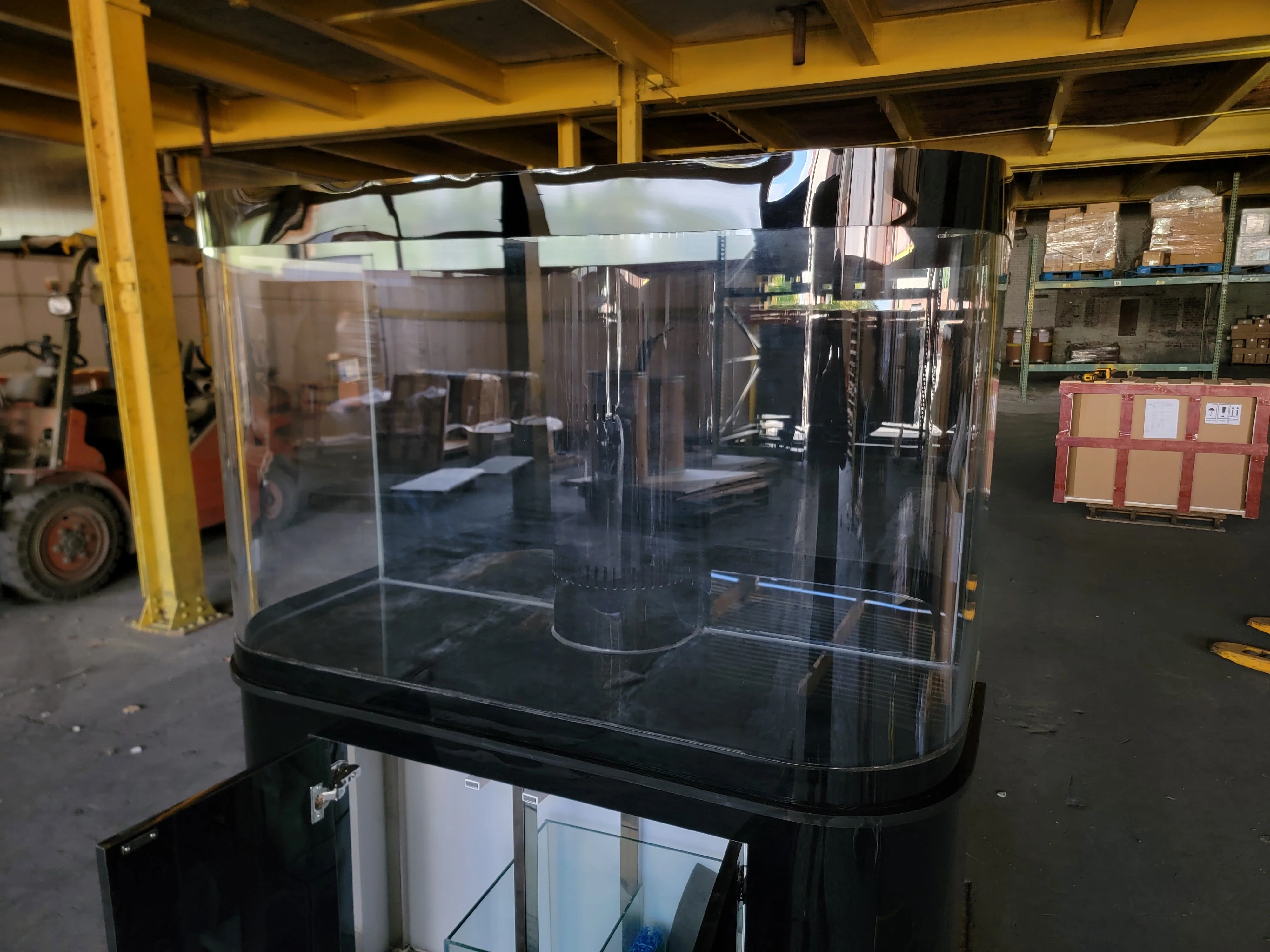 120g Curved Panoramic Flat Bowfront Glass Reef-Ready Aquarium in Gloss Black Stand - Image 6
