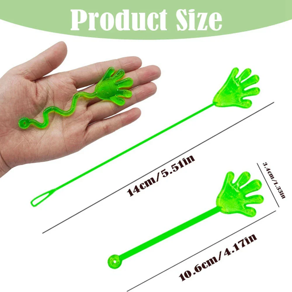 12PCS for Kids Adult Glitter Sticky Hands Mini Stretchy Stress Relief Sensory Toys Party Favors Supplies Goodie Bag Stuffers - Image 2