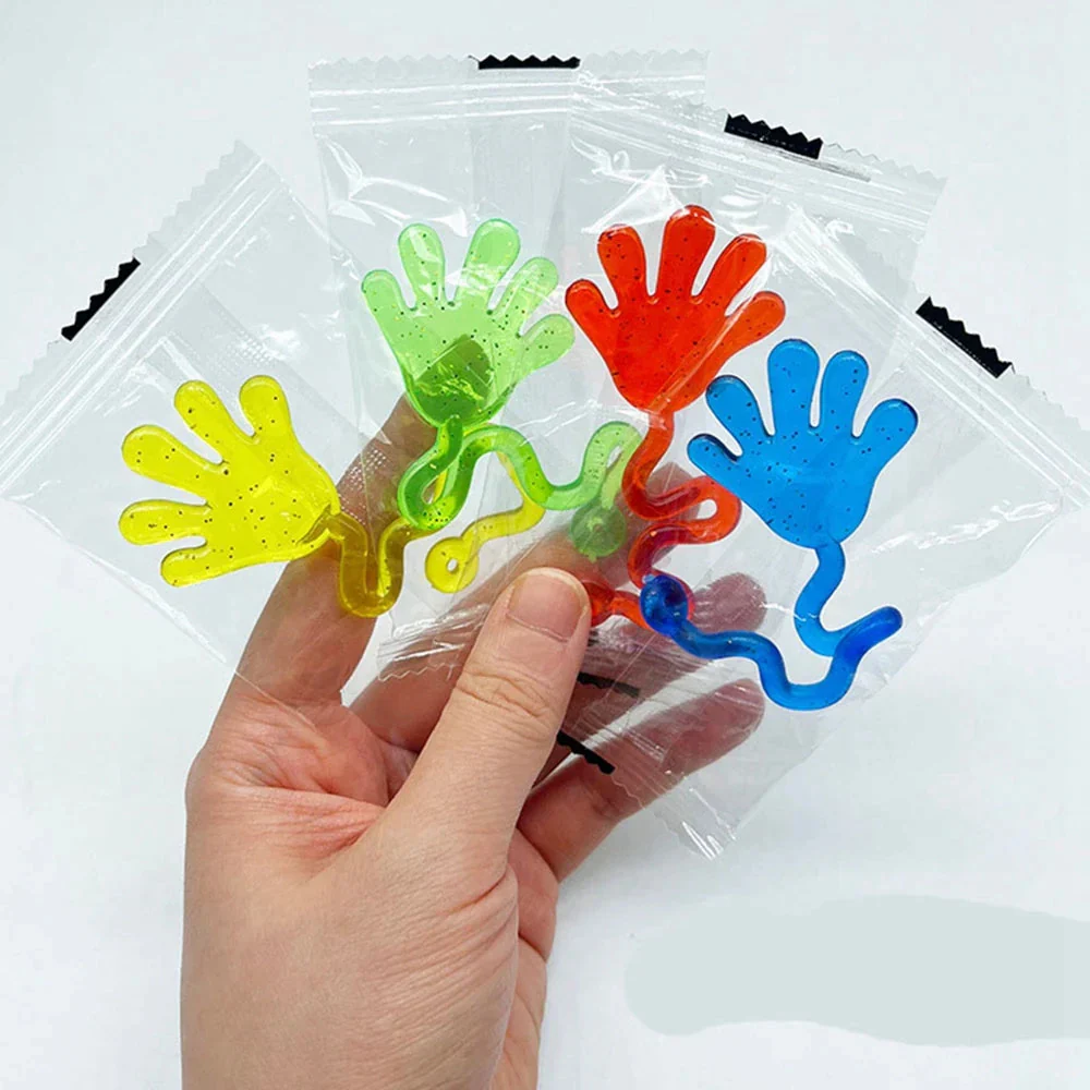 12PCS for Kids Adult Glitter Sticky Hands Mini Stretchy Stress Relief Sensory Toys Party Favors Supplies Goodie Bag Stuffers - Image 5