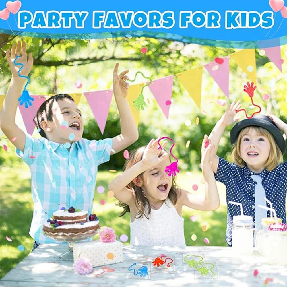12PCS Glitter Sticky Hands Toys – Stretchy Sensory Party Favors - Image 4