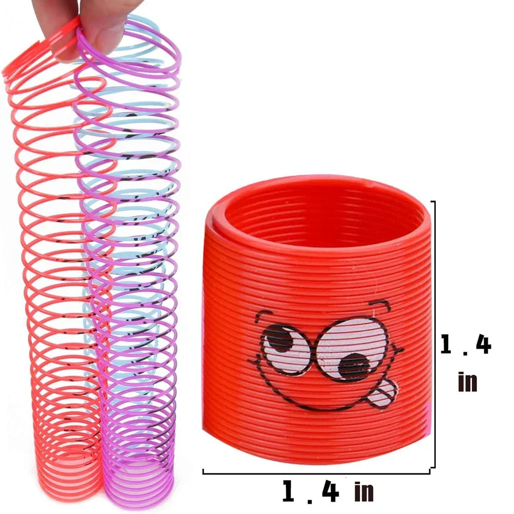 12PCS Smiling Face Rainbow Spring Toys – Mini Magic Coil Fidgets for Kids | Stress Relief Party Favors in Random Colors - Image 3