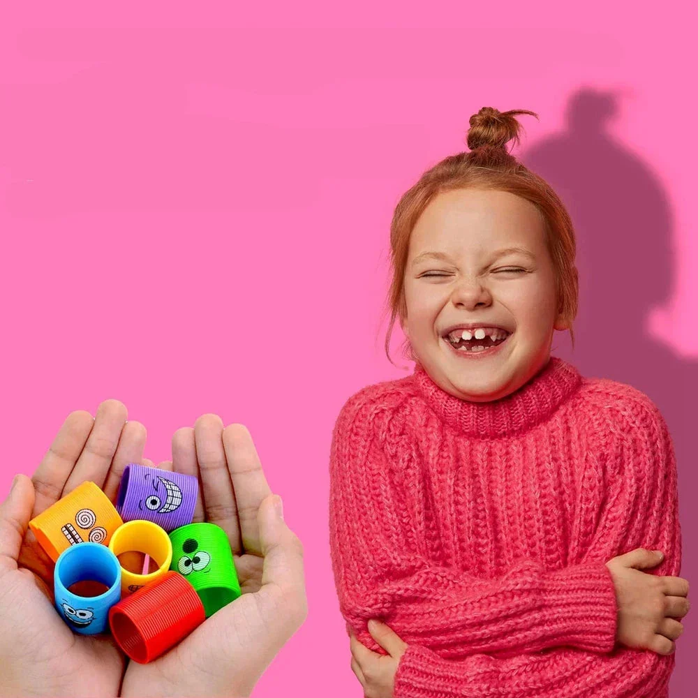 12PCS Smiling Face Rainbow Spring Toys – Mini Magic Coil Fidgets for Kids | Stress Relief Party Favors in Random Colors - Image 6