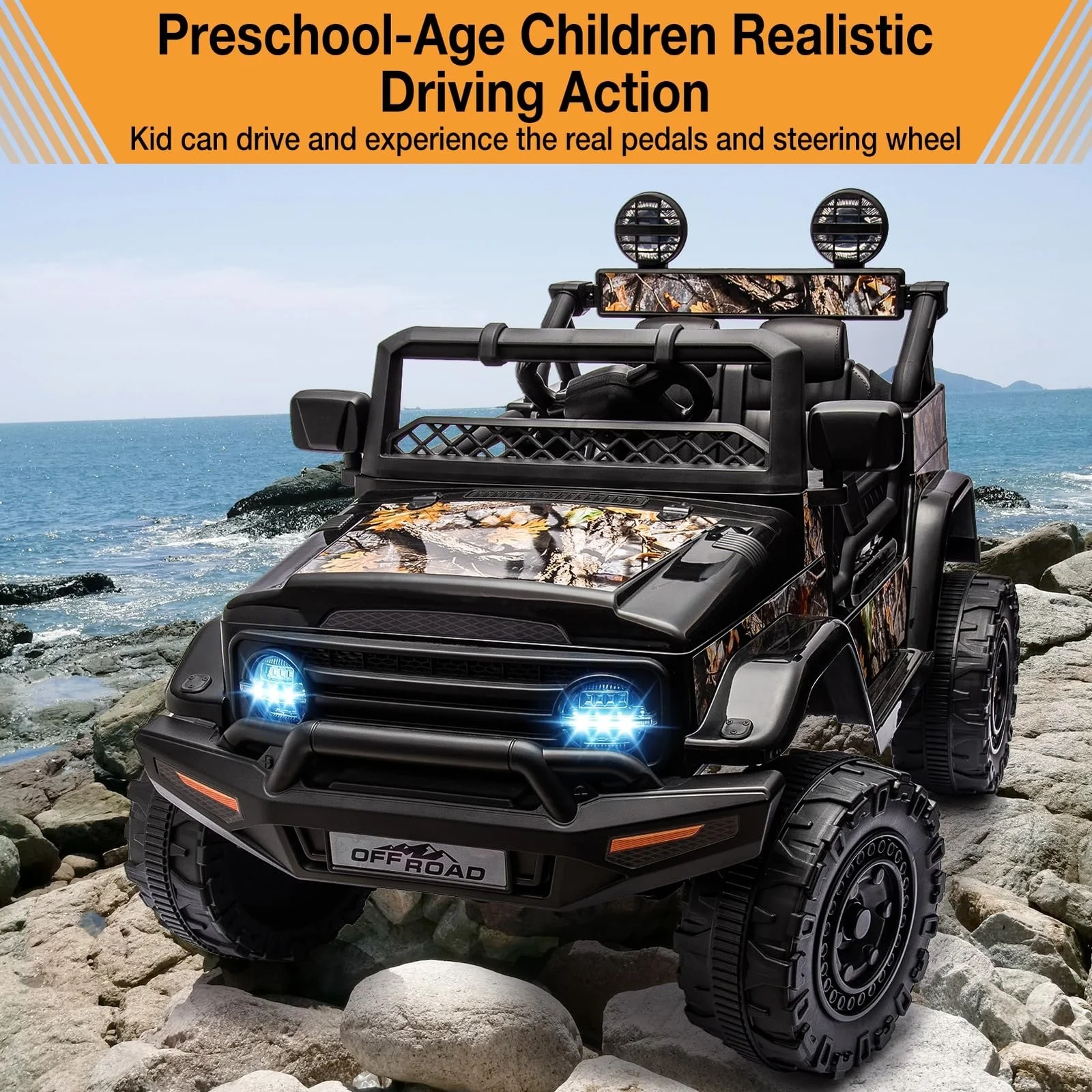 12V Battery-Powered Electric Ride-On Truck Car for Kids with Music and Remote Control - Image 3