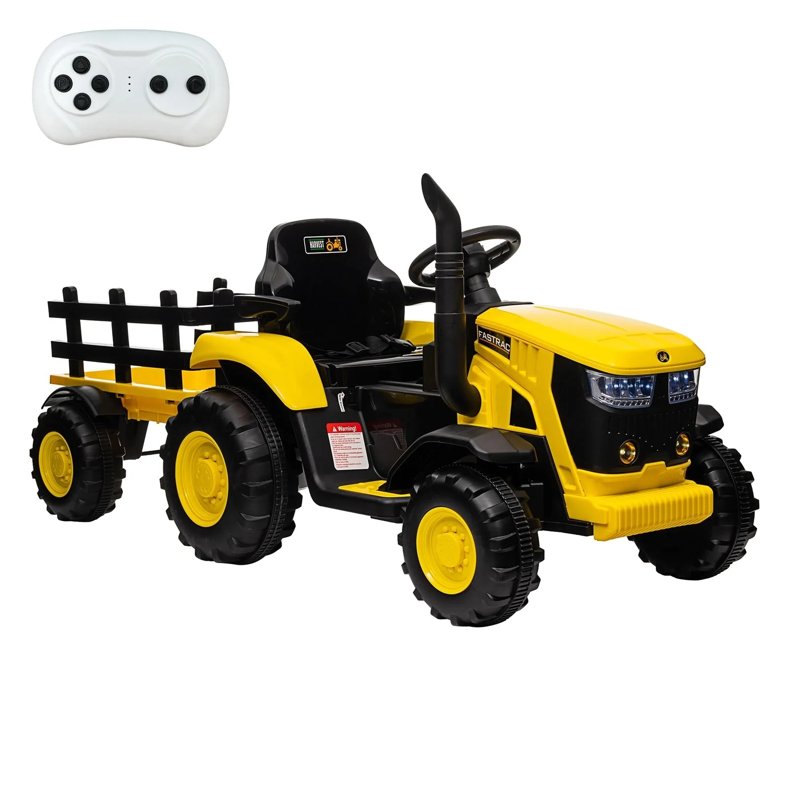 12V Electric Ride-On Tractor with Trailer for Kids, Battery Powered Vehicle - Image 11