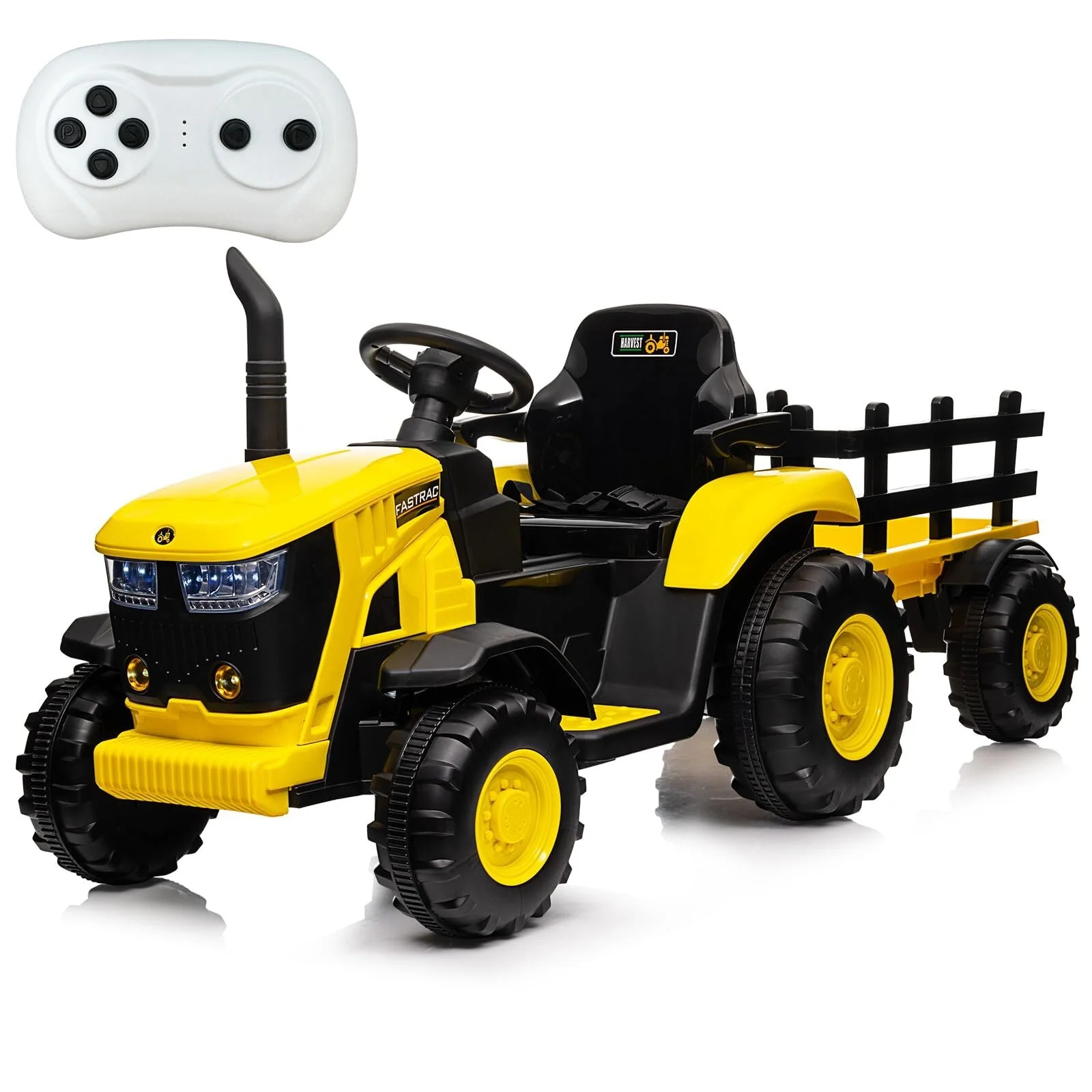12V Electric Ride-On Tractor with Trailer for Kids, Battery Powered Vehicle - Image 16