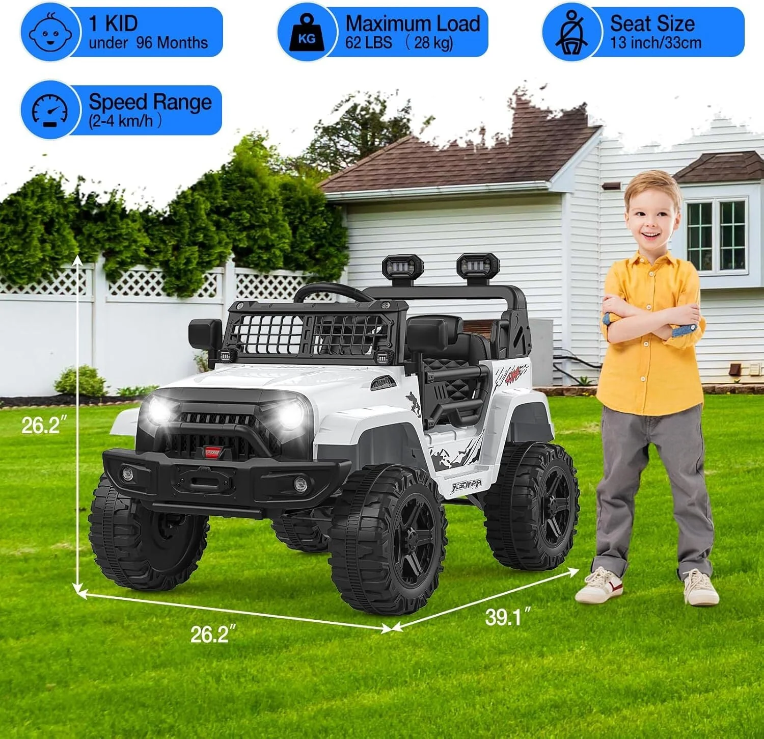 12V Electric Ride-On Truck Car for Kids with Remote Control and Music - Image 4
