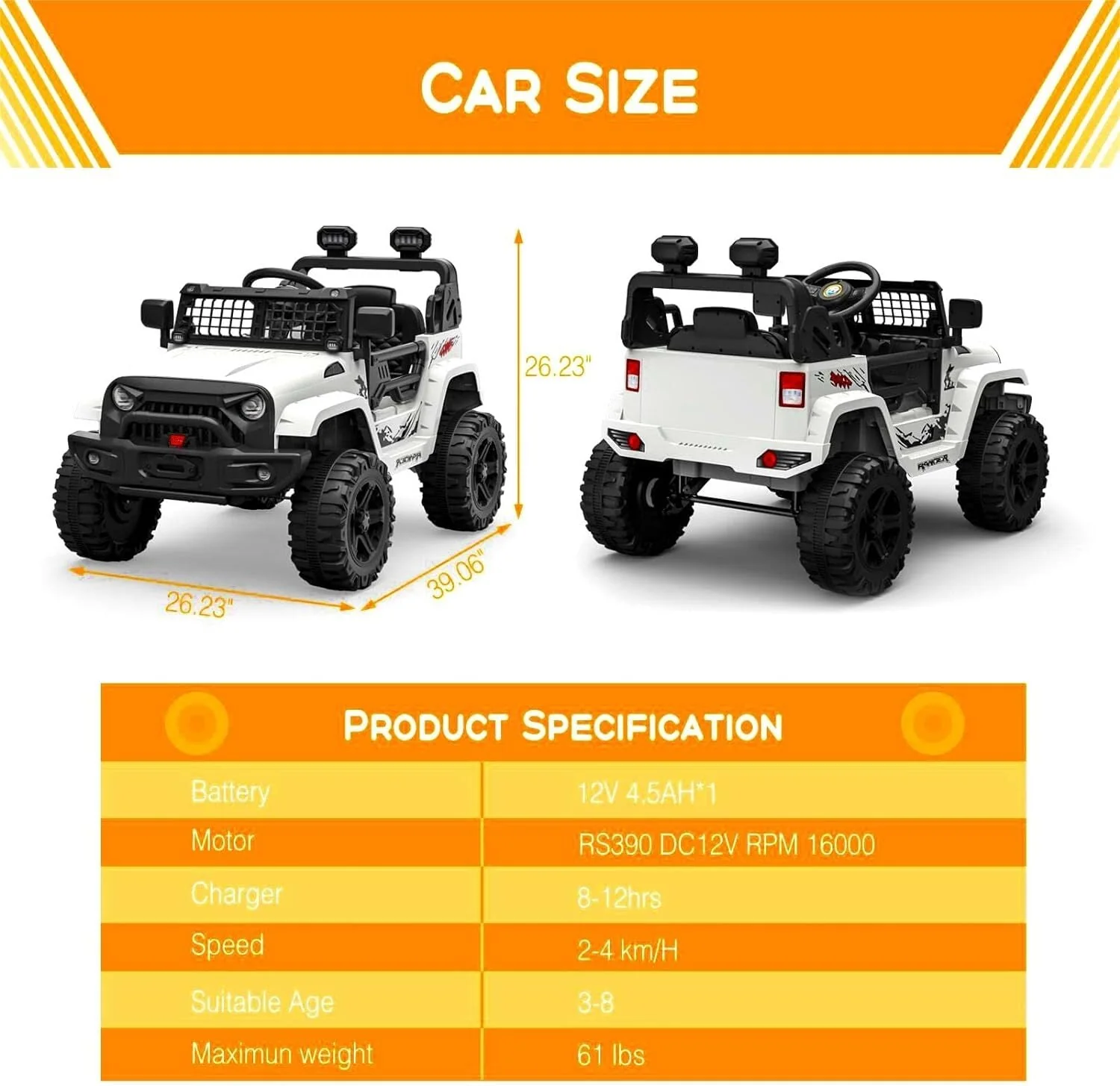 12V Electric Ride-On Truck Car for Kids with Remote Control and Music - Image 6