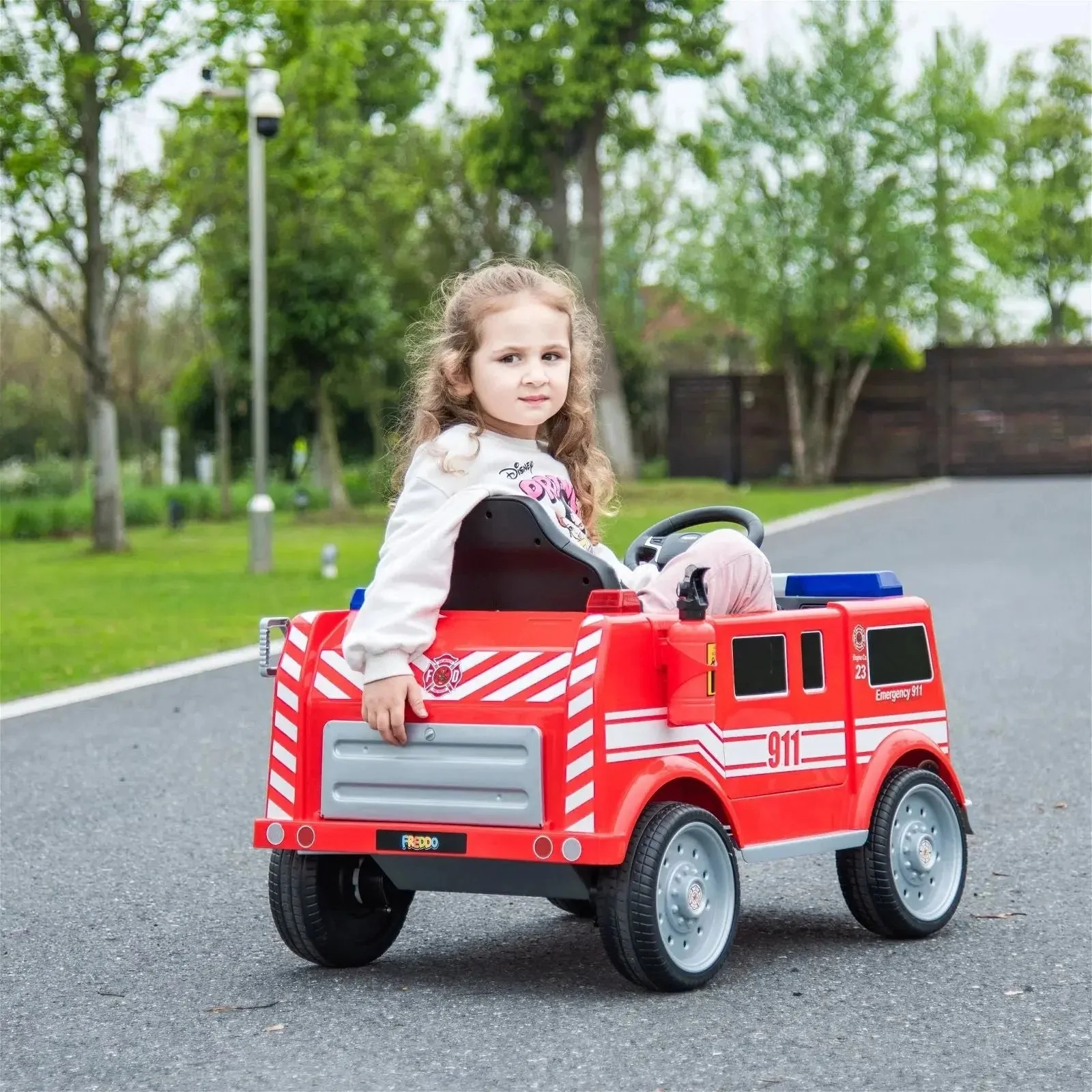 12V Freddo Fire Truck 1 Seater Ride on - Image 6