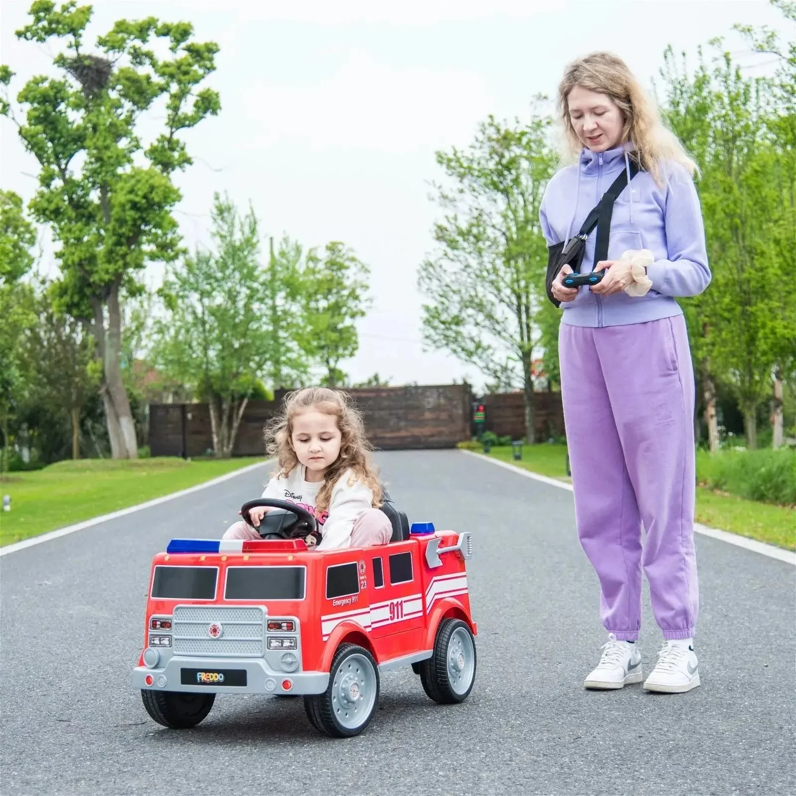 12V Freddo Fire Truck 1 Seater Ride on - Image 8
