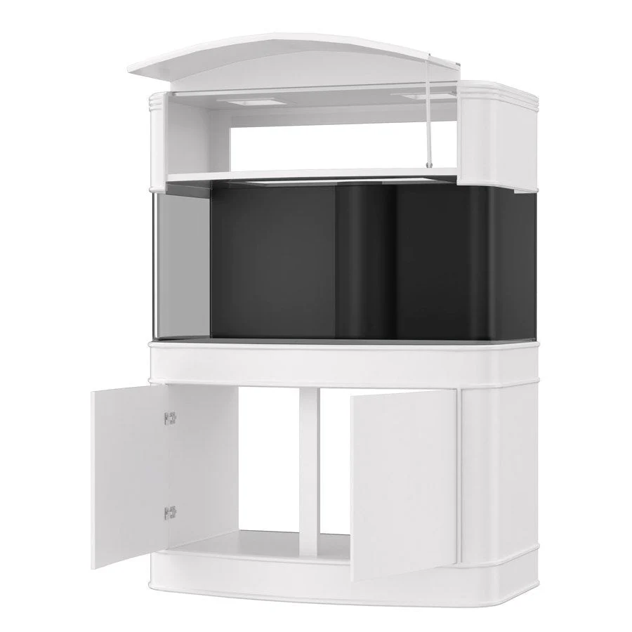 130g Seamless Glass Bowfront Reef-Ready Aquarium Set in Unstained Wood Furniture - Image 2