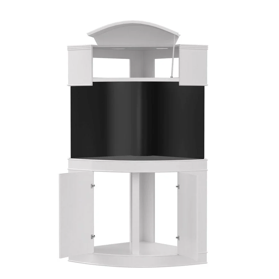 136g Corner 1/4 Cylinder Glass Reef-Ready Aquarium Set in Walnut - Image 9