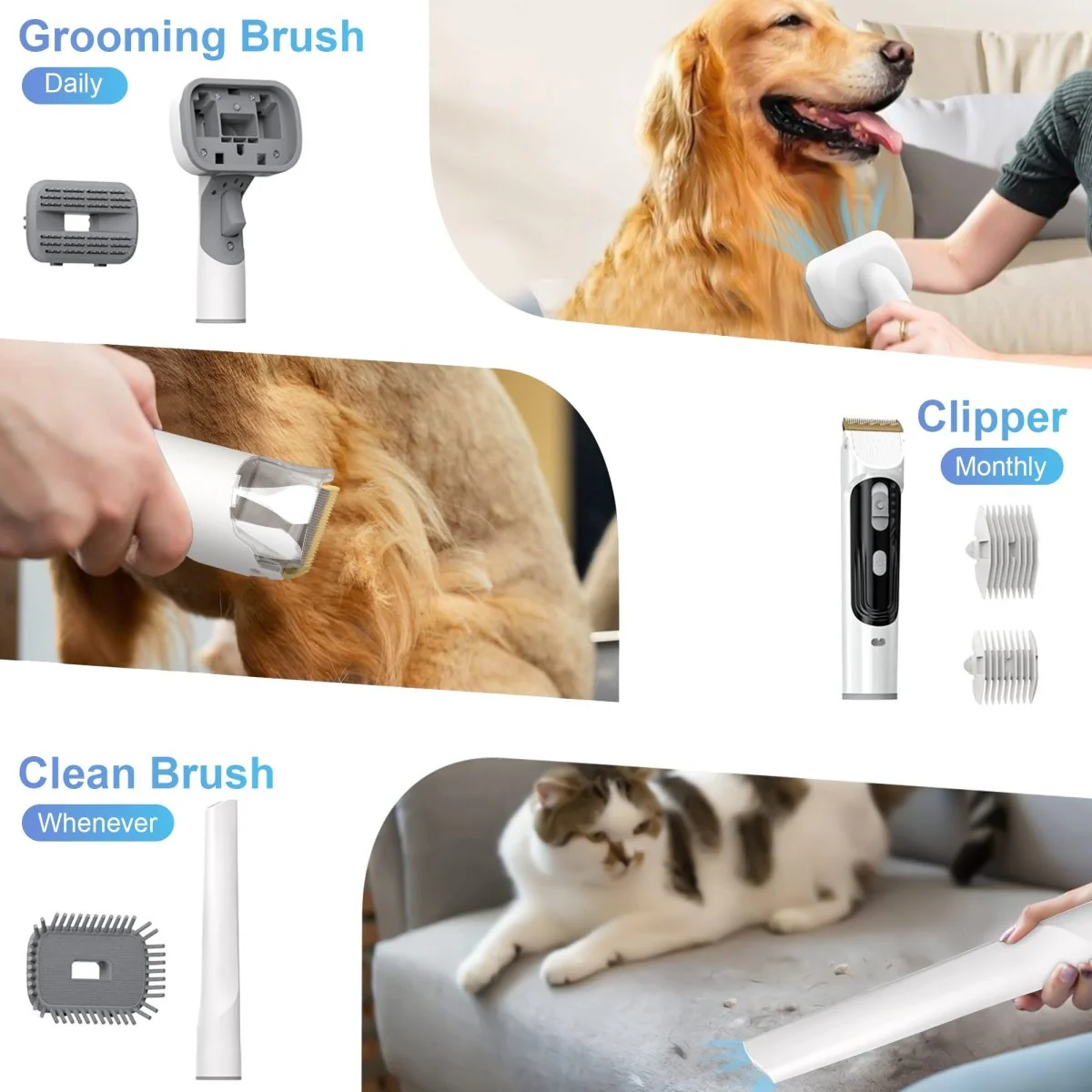 14Kpa Dog Grooming Kit & Vacuum, 2.5L Pet Hair Vacuum Suction - Image 7