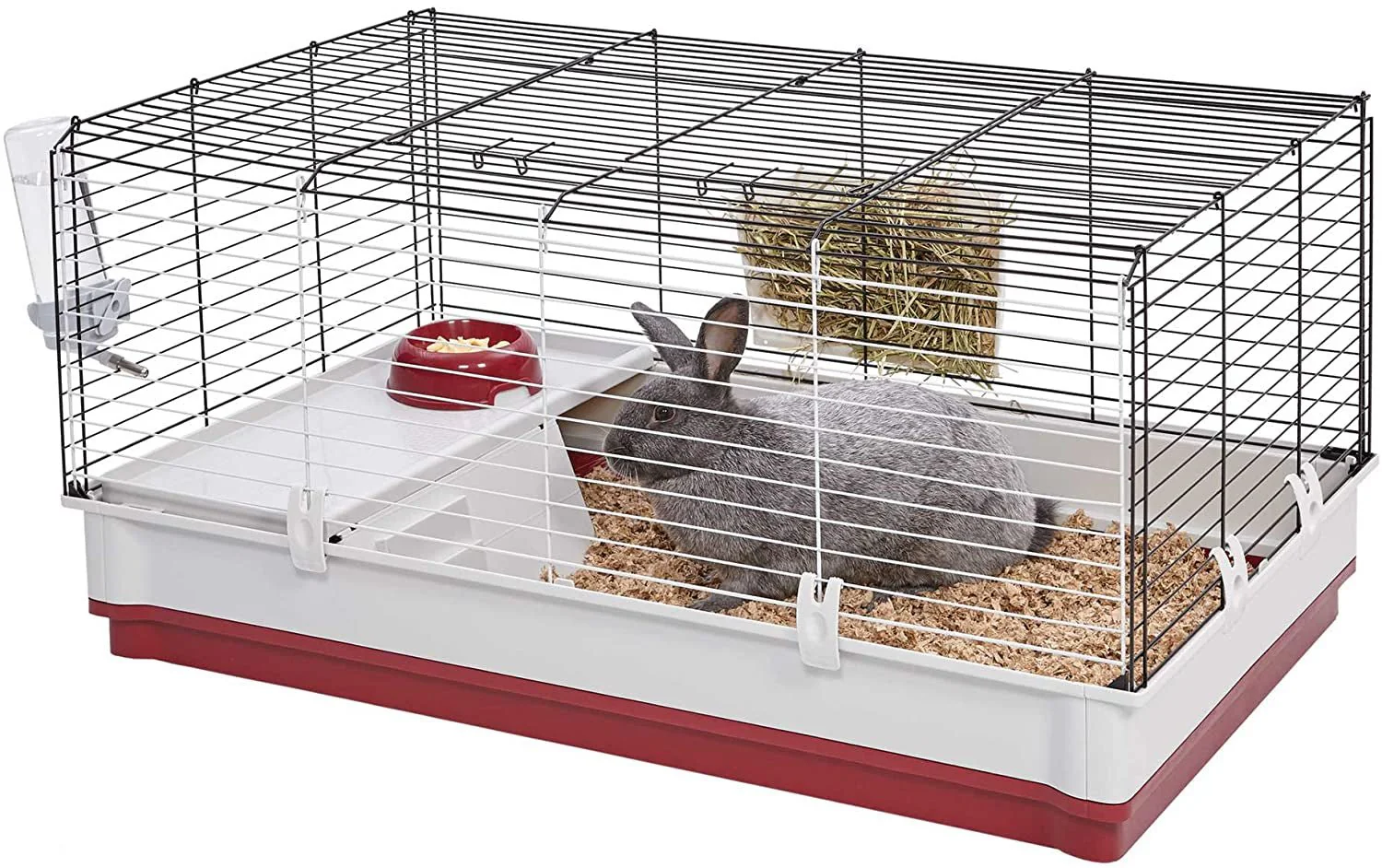 158 Wabbitat Deluxe Rabbit Home, Rabbit Cage, 39.5 L X 23.75 W X 19.75 H Inch, Maroon/White - Image 3