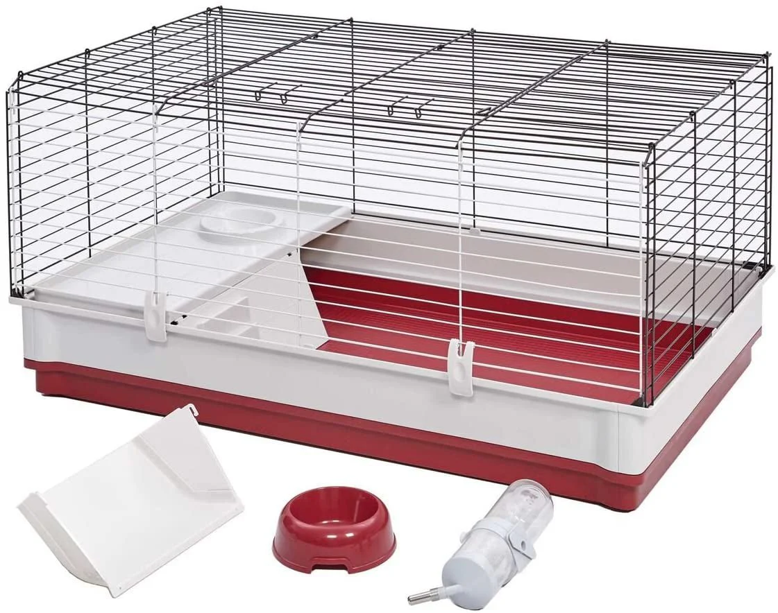 158 Wabbitat Deluxe Rabbit Home, Rabbit Cage, 39.5 L X 23.75 W X 19.75 H Inch, Maroon/White - Image 4
