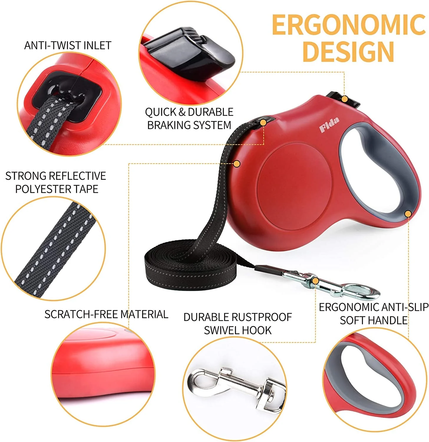 16 ft Retractable Dog Leash with Dispenser and Poop Bags - Image 3