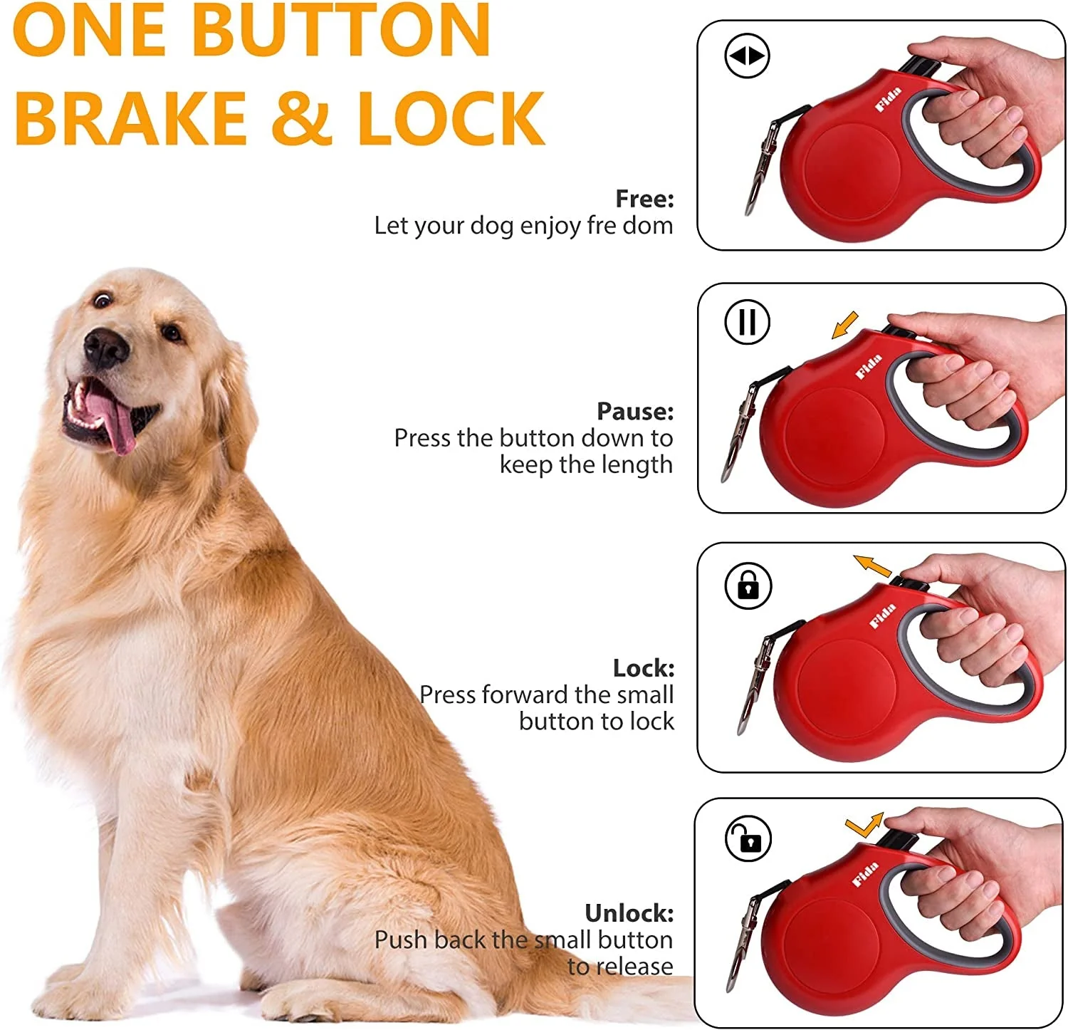 16 ft Retractable Dog Leash with Dispenser and Poop Bags - Image 4