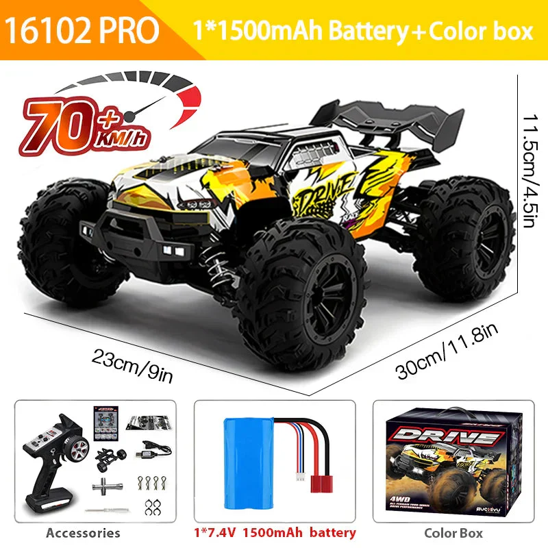 16103PRO 2.4GHz 70KM/H Professional RC Car: Brushless Motor, 1:16 Scale 4WD High-Speed Off-road Climbing Vehicle Wtith LED Light - Image 8