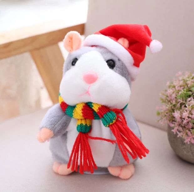 16cm Christmas Talking Hamster Plush Toy Interactive Sound Record Plush Hamster Stuffed Toys for Children Kids Christmas Gift - Image 10