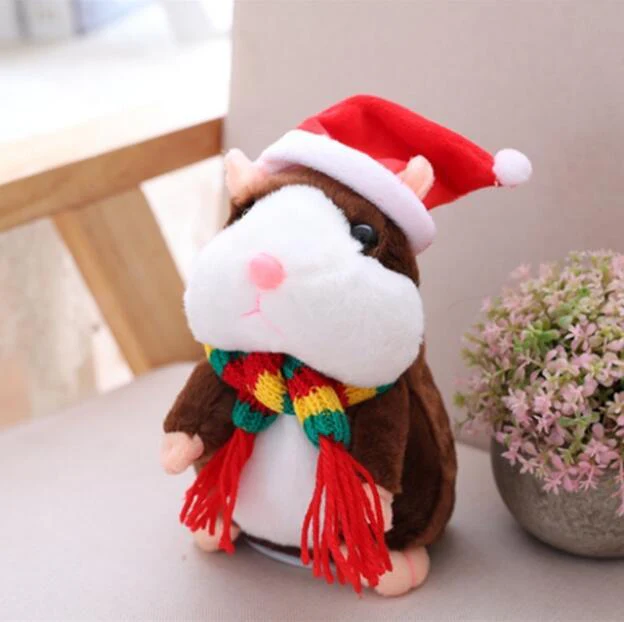 16cm Christmas Talking Hamster Plush Toy Interactive Sound Record Plush Hamster Stuffed Toys for Children Kids Christmas Gift - Image 11