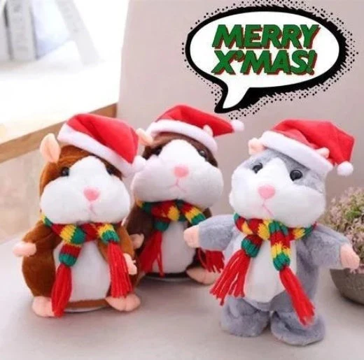 16cm Christmas Talking Hamster Plush Toy Interactive Sound Record Plush Hamster Stuffed Toys for Children Kids Christmas Gift - Image 12