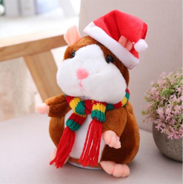 16cm Christmas Talking Hamster Plush Toy Interactive Sound Record Plush Hamster Stuffed Toys for Children Kids Christmas Gift - Image 14