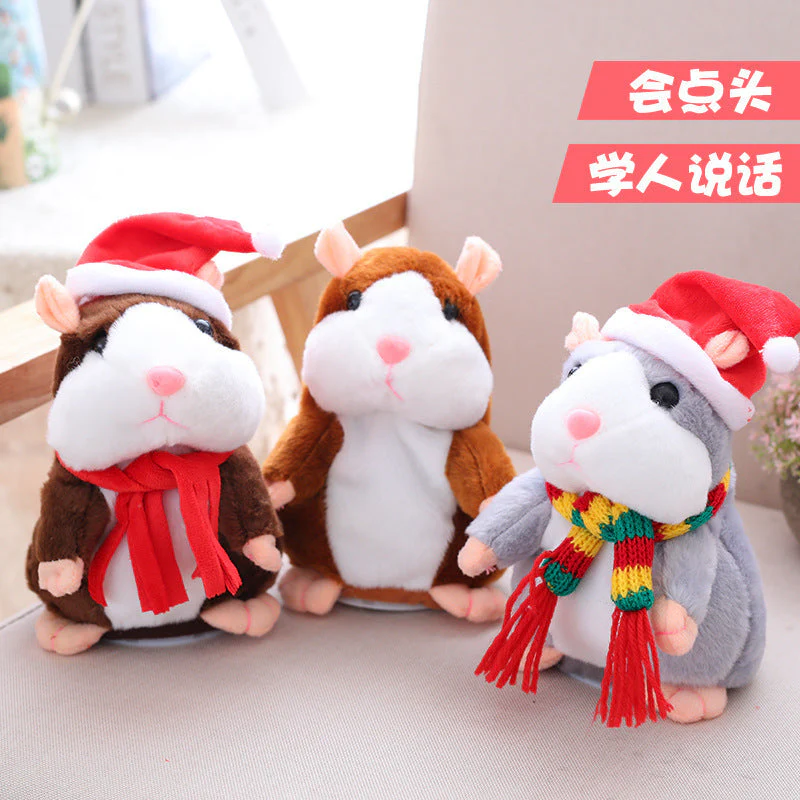 16cm Christmas Talking Hamster Plush Toy Interactive Sound Record Plush Hamster Stuffed Toys for Children Kids Christmas Gift - Image 5
