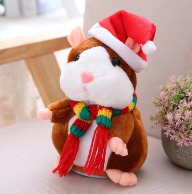 16cm Christmas Talking Hamster Plush Toy Interactive Sound Record Plush Hamster Stuffed Toys for Children Kids Christmas Gift - Image 6