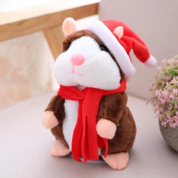 16cm Christmas Talking Hamster Plush Toy Interactive Sound Record Plush Hamster Stuffed Toys for Children Kids Christmas Gift - Image 9