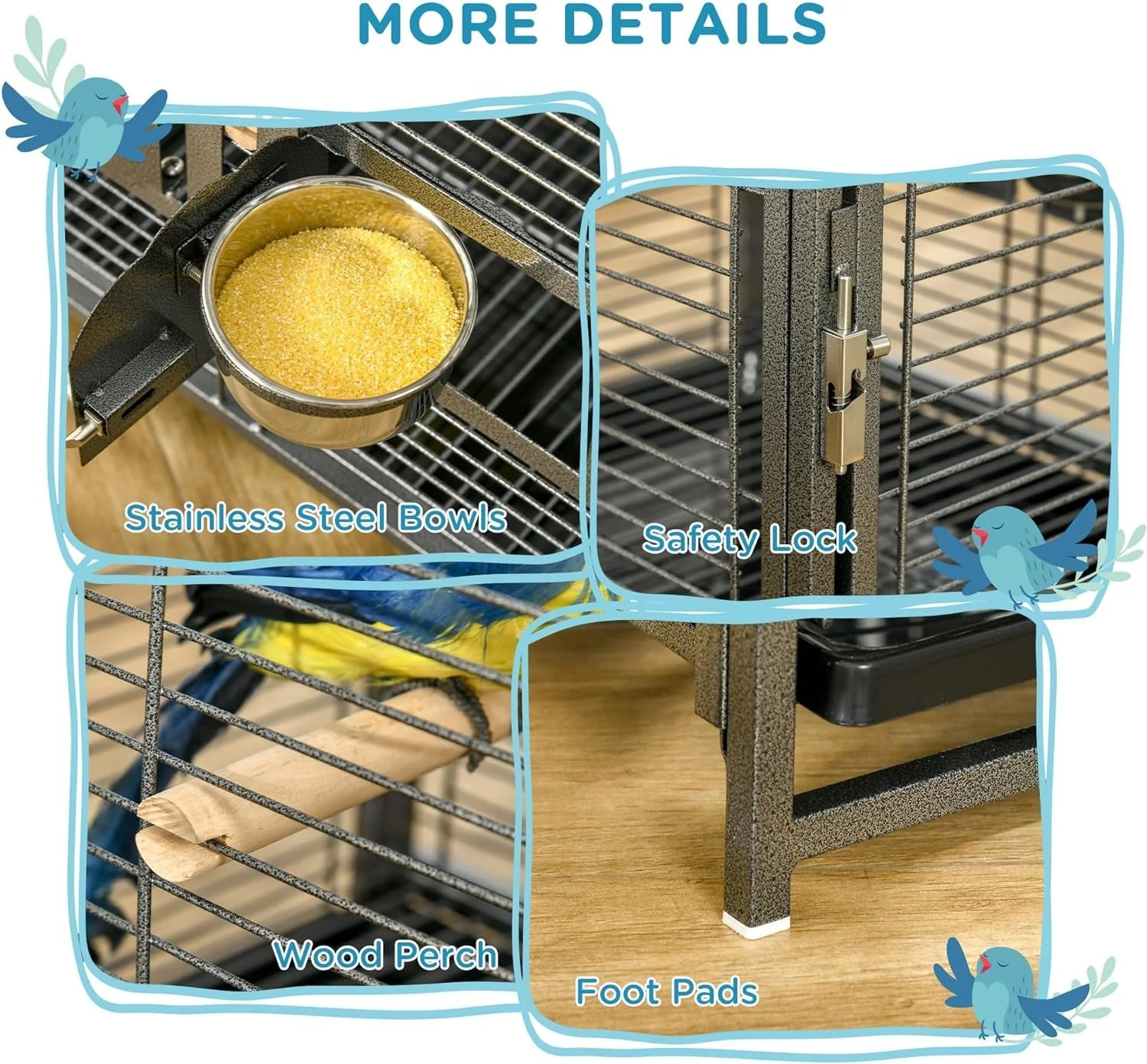 18" Heavy Duty Iron Travel Bird Cage Carrier - Image 6