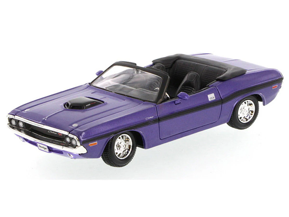 1970 Dodge Challenger R/T Convertible Purple 1/24 Diecast Model Car by Maisto - Image 2