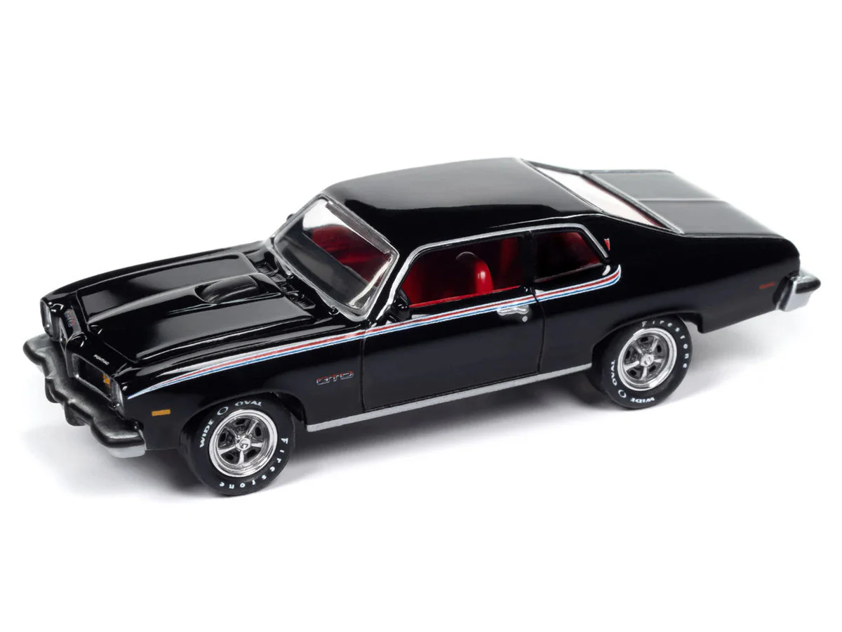 1974 Pontiac GTO Starlight Black with Red Interior "Muscle Cars USA" Series 1/64 Diecast Model Car by Johnny Lightning - Image 2