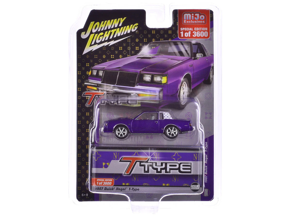 1987 Buick Regal T-Type Purple Metallic Limited Edition to 3600 pieces Worldwide 1/64 Diecast Model Car by Johnny Lightning - Image 2