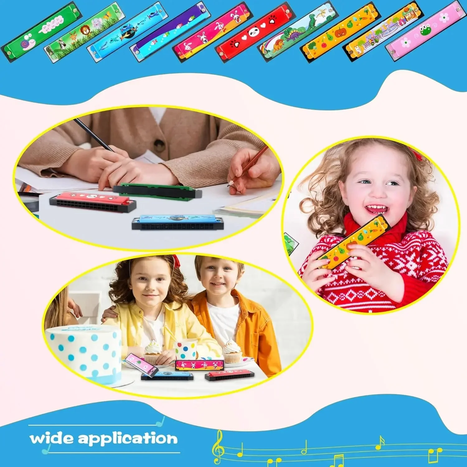 1pc/2/4pcs Children Wooden Harmonica Musical Instrument Toys Music Teaching Aids Puzzle Early Education Kindergarten Beginners - Image 6