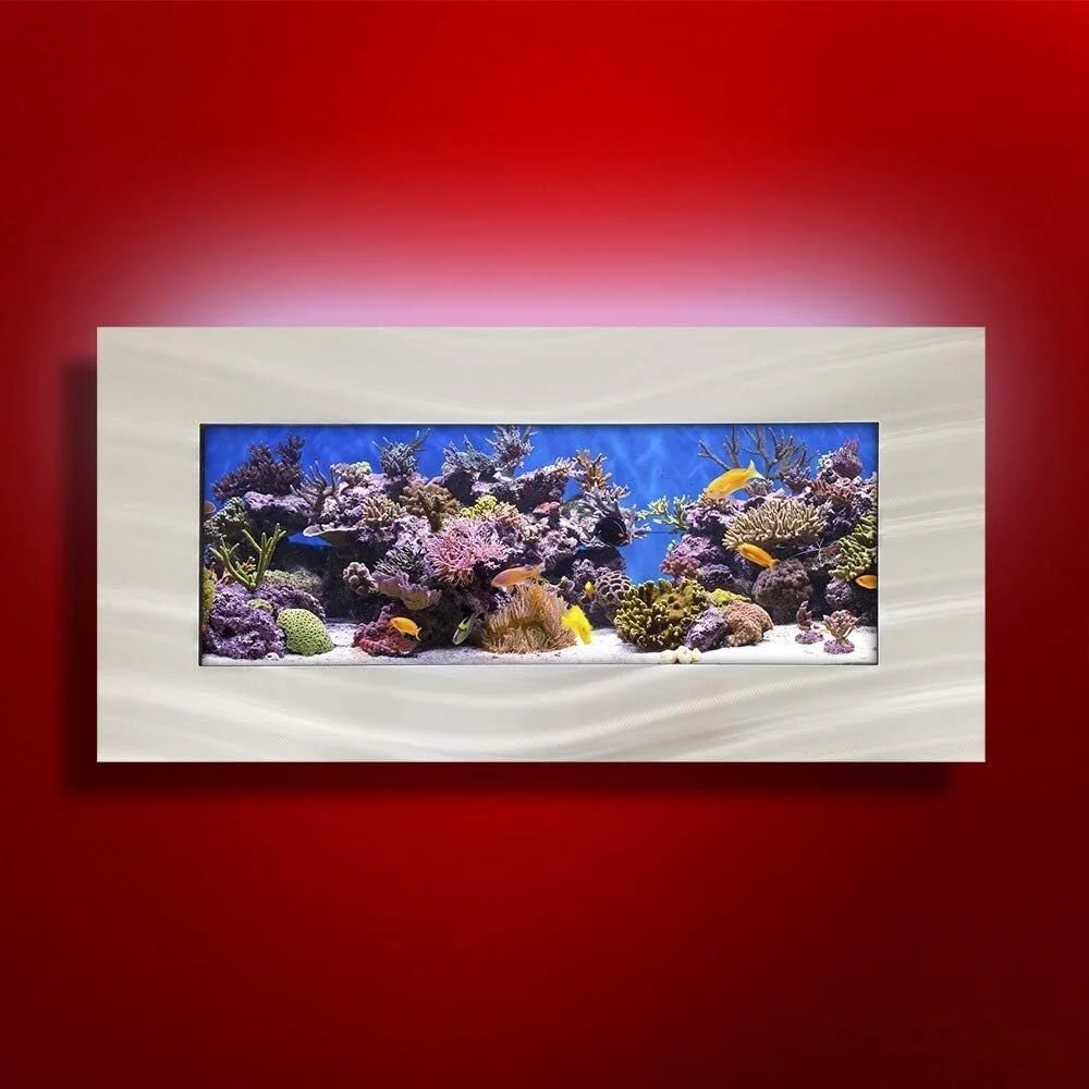 2.0 Wall Mounted Aquarium - Skyline - Silver Stainless Steel - Image 2