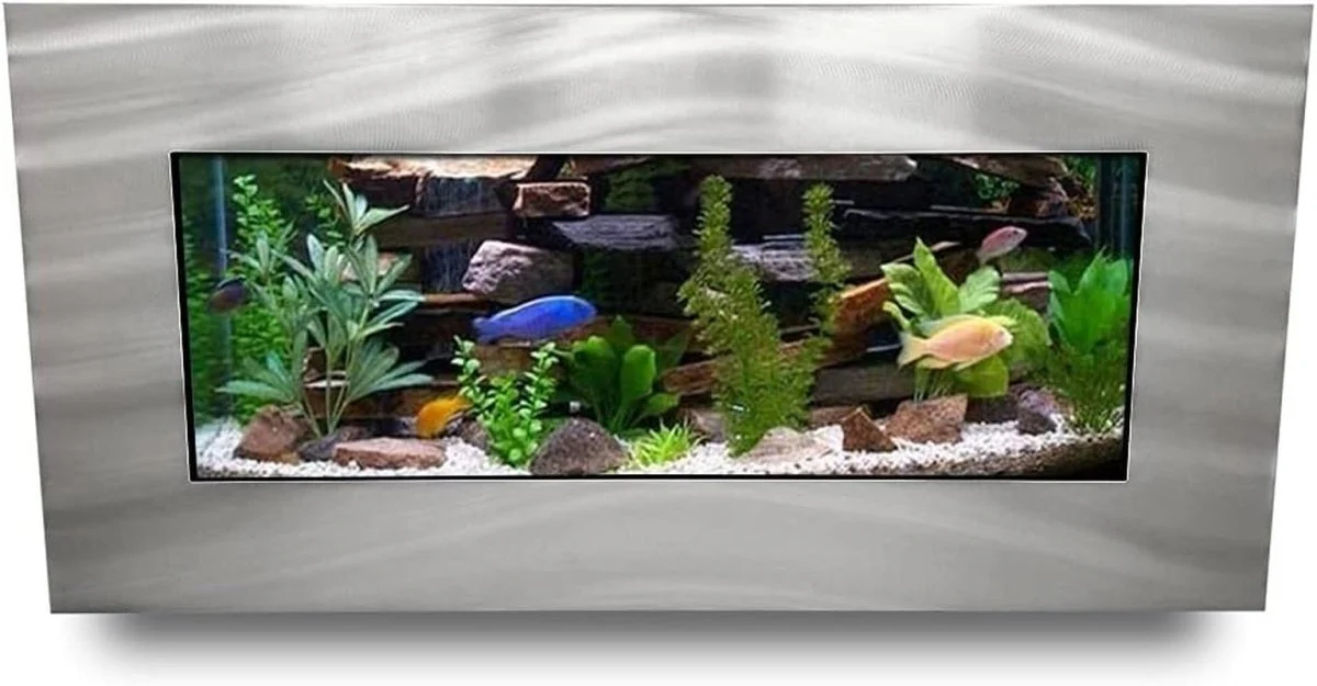 2.0 Wall Mounted Aquarium - Skyline - Silver Stainless Steel - Image 3