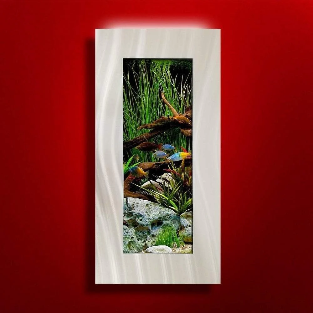 2.0 Wall Mounted Aquarium - Verticali Silver Stainless Steel - Image 2
