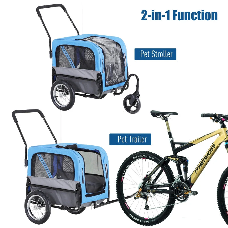 2-in-1, 3 Wheel Pet Jogging Stroller Bike Trailer - Image 11