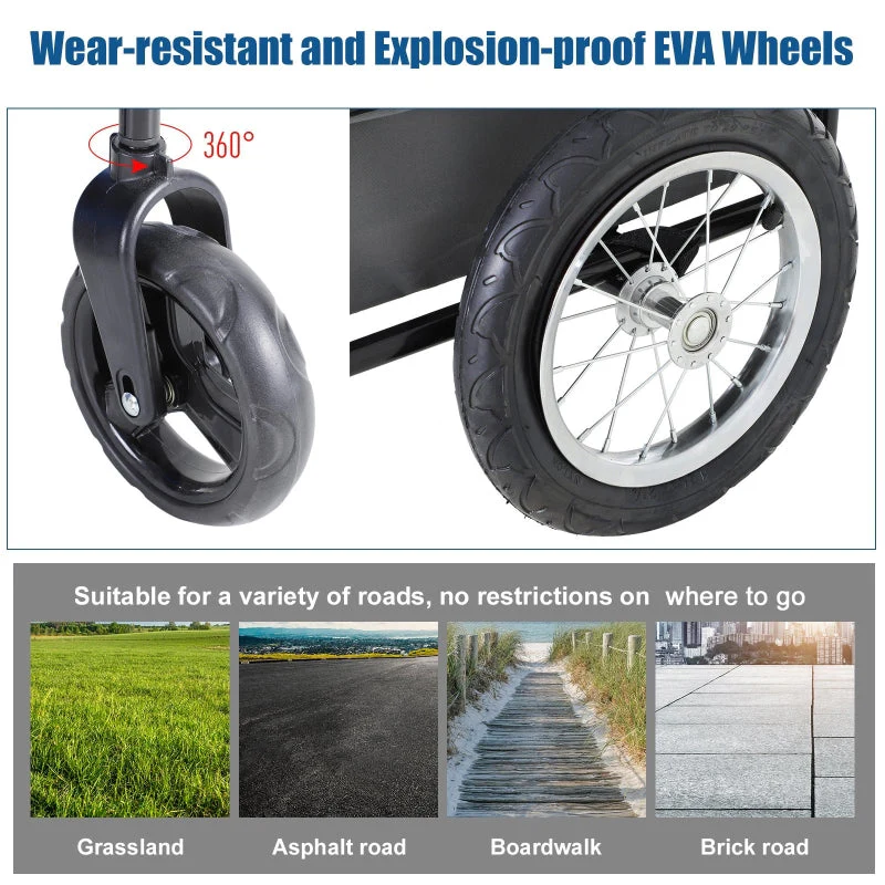 2-in-1, 3 Wheel Pet Jogging Stroller Bike Trailer - Image 14