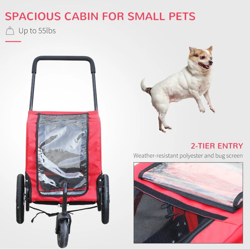 2-in-1, 3 Wheel Pet Jogging Stroller Bike Trailer - Image 6