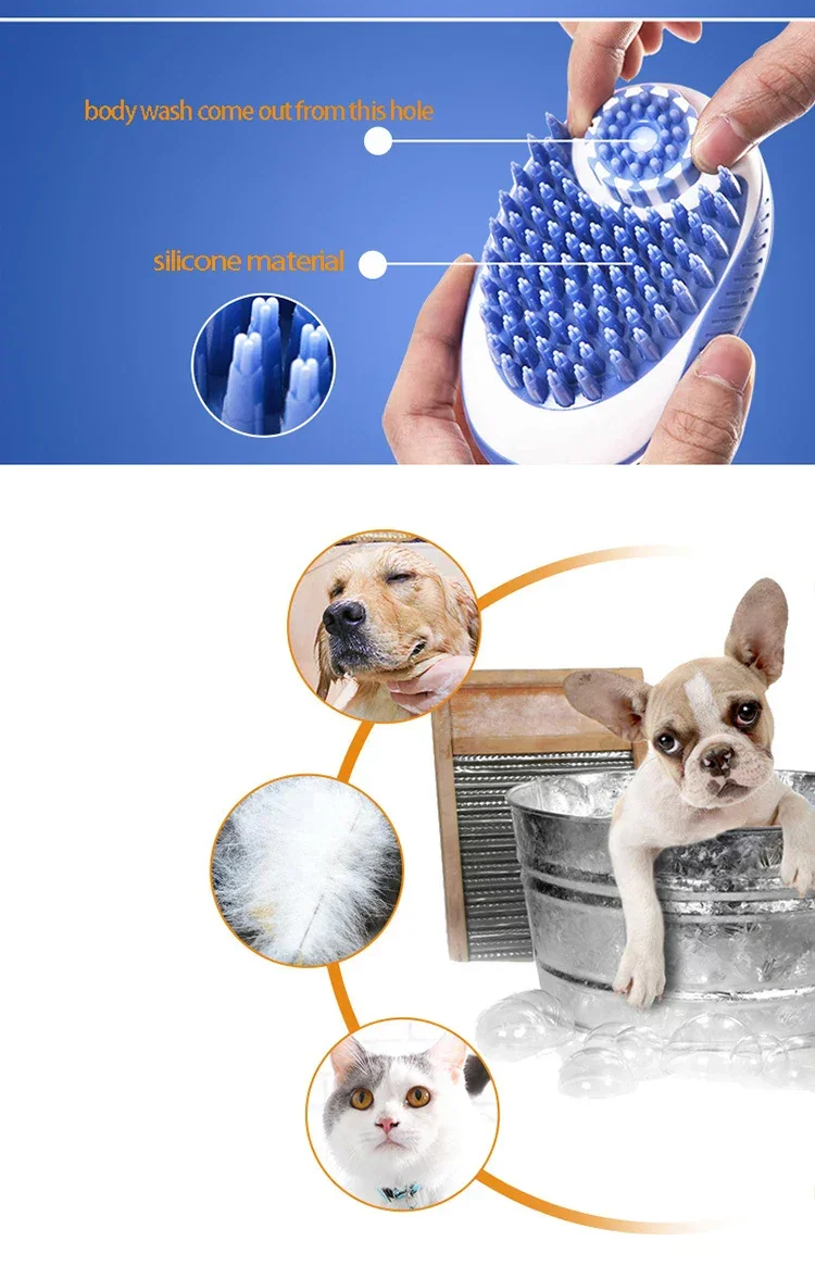2-in-1 Pet Bath Brush – Soft Silicone Dog Cat Grooming & Massage Comb - Image 13