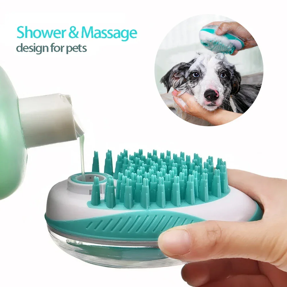 2-in-1 Pet Bath Brush – Soft Silicone Dog Cat Grooming & Massage Comb - Image 2