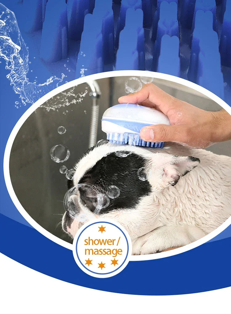 2-in-1 Pet Bath Brush – Soft Silicone Dog Cat Grooming & Massage Comb - Image 9