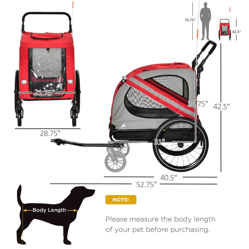 2-In-1 Pet Bike Trailer Stroller - Image 15
