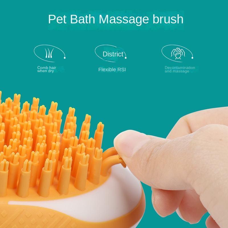 2-in-1 Pet Massager Silicone Bathing Brush - Image 4