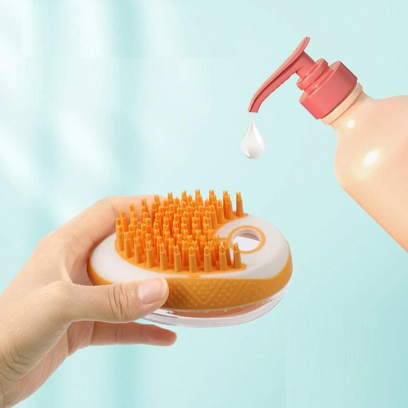 2-in-1 Pet Massager Silicone Bathing Brush - Image 5